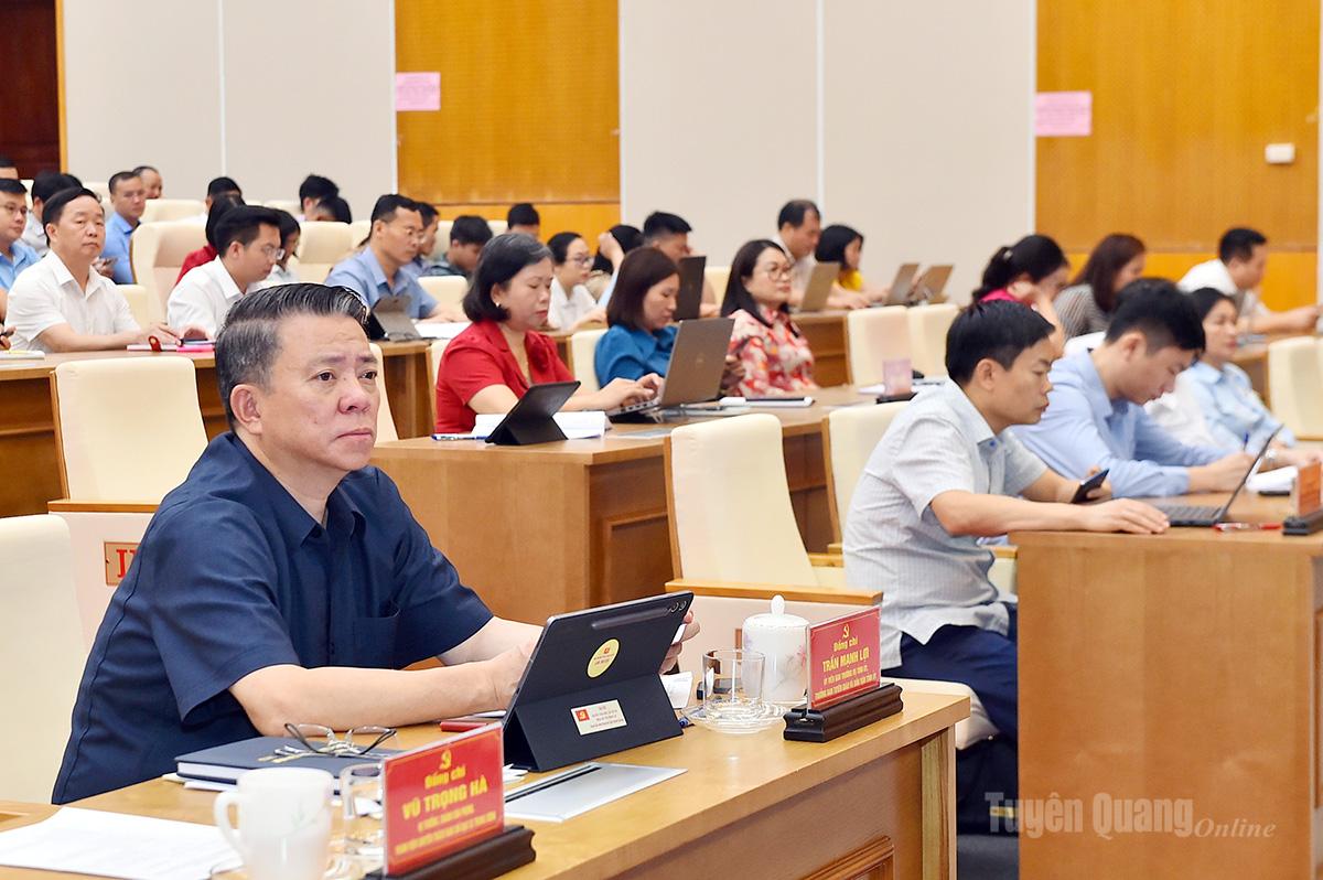 Đồng chí Trần Mạnh Lợi, Trưởng ban Tuyên giáo và Dân vận Tỉnh ủy dự hội nghị.