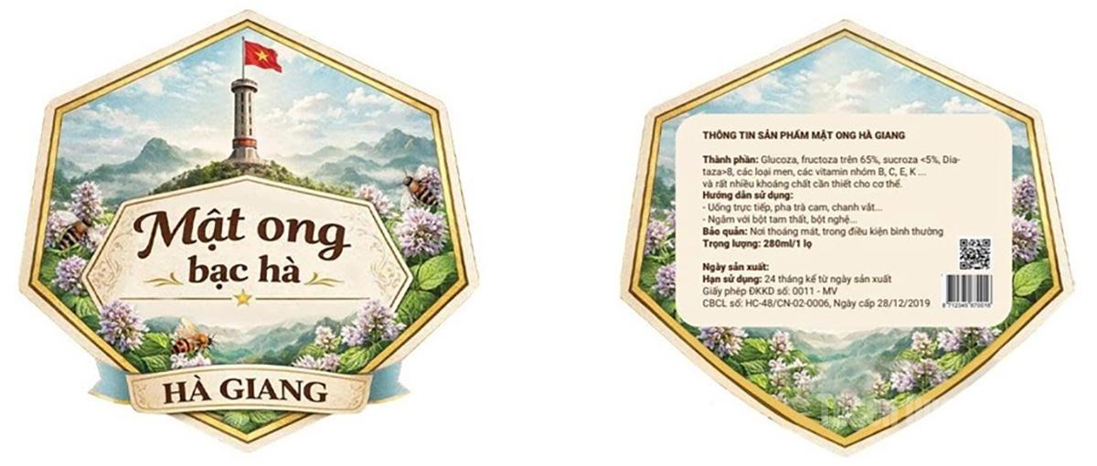 Bộ nhận diện thương hiệu dùng chung cho sản phẩm Mật ong Bạc Hà chất lượng cao.