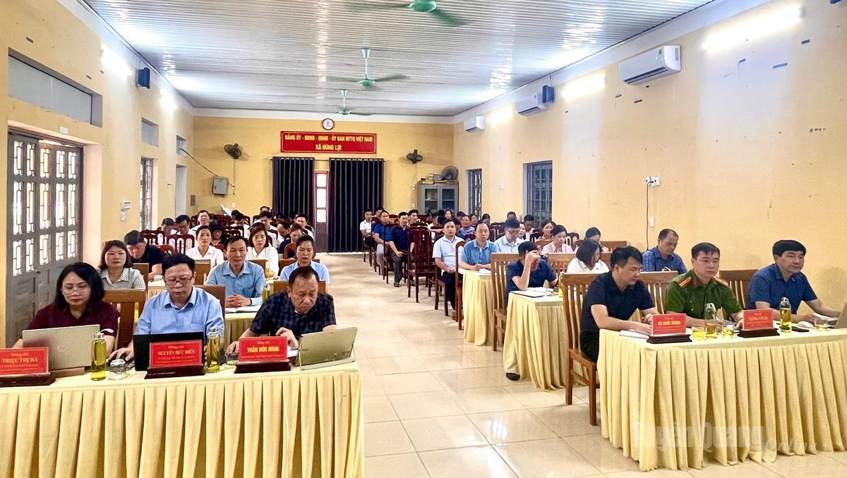 Các đại biểu dự tại điểm cầu xã Hùng Lợi, tỉnh Tuyên Quang. Ảnh: Minh Thủy