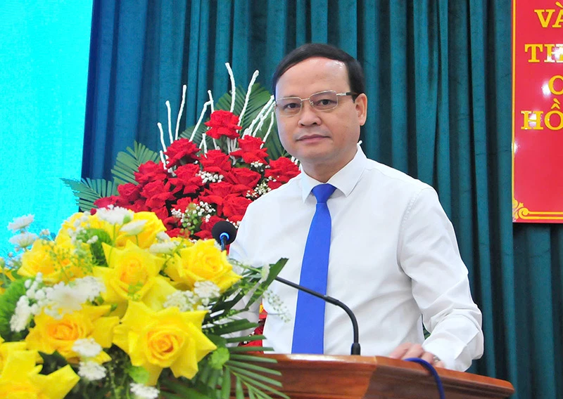 Đồng chí Nguyễn Mạnh Tuấn, Uỷ viên Ban Thường vụ Tỉnh uỷ, Phó Chủ tịch Thường trực UBND tỉnh phát biểu chỉ đạo Đại hội.