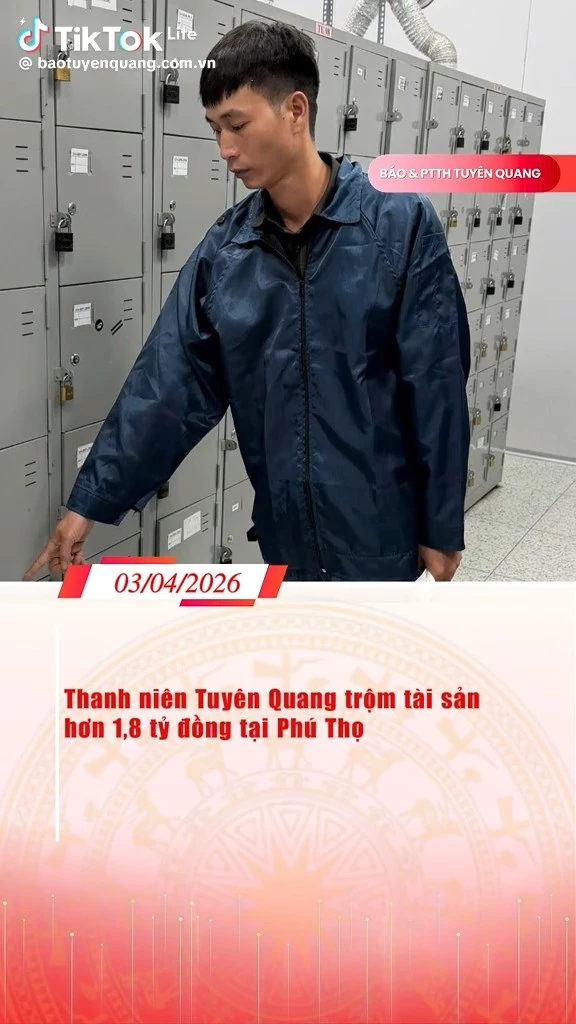 Thanh ni&ecirc;n ở Tuy&ecirc;n Quang trộm t&agrave;i sản hơn 1,8 tỷ đồng tại Ph&uacute; Thọ