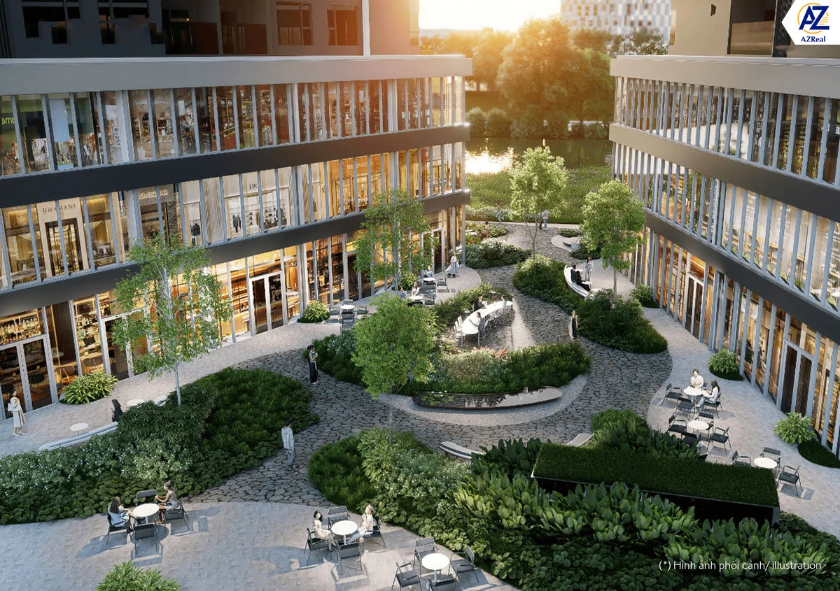 Phối cảnh trung tâm F&B nội khu căn hộ Masteri Cosmo Central