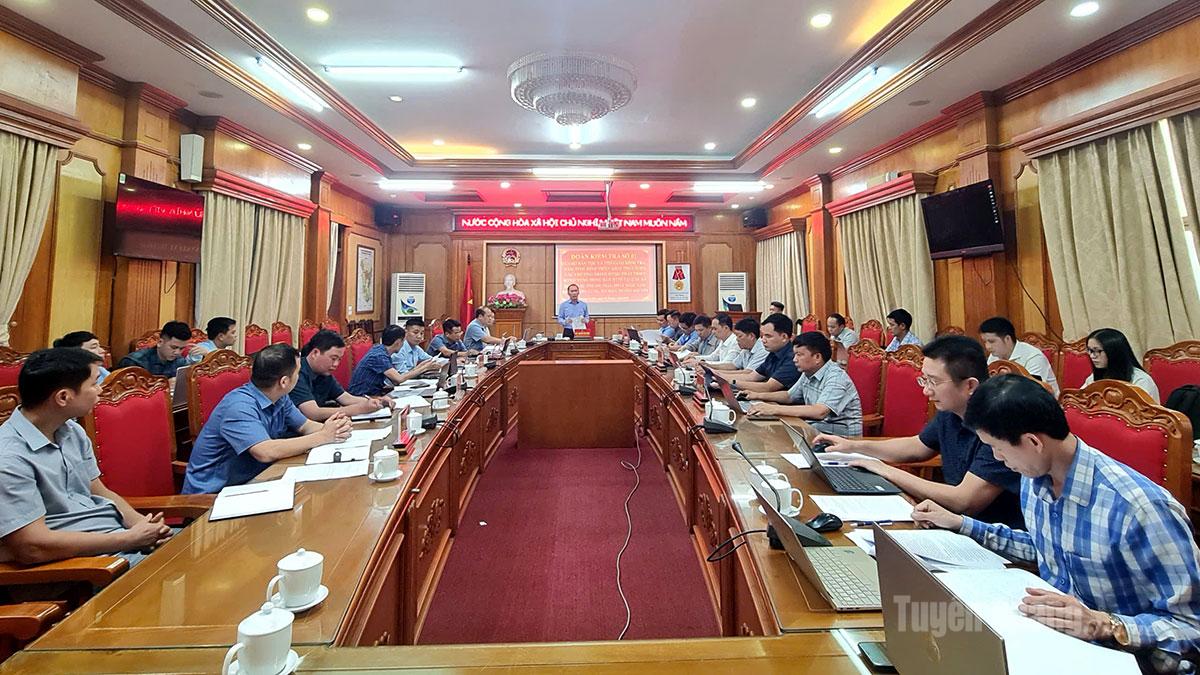 Quang cảnh buổi làm việc tại cụm các xã Xín Mần, Hoàng Su Phì, Pờ Ly Ngài, Nậm Dịch, Hồ Thầu.