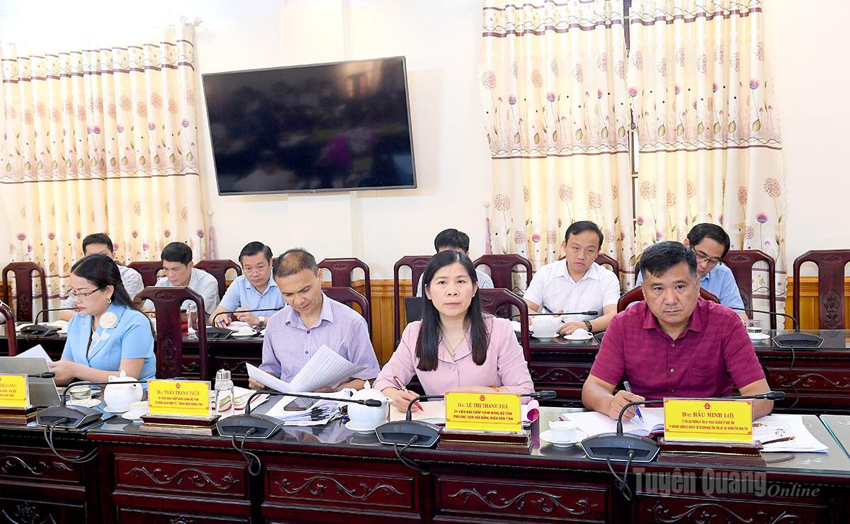 Các đồng chí Thường trực HĐND tỉnh và lãnh đạo các Ban HĐND tỉnh dự họp.