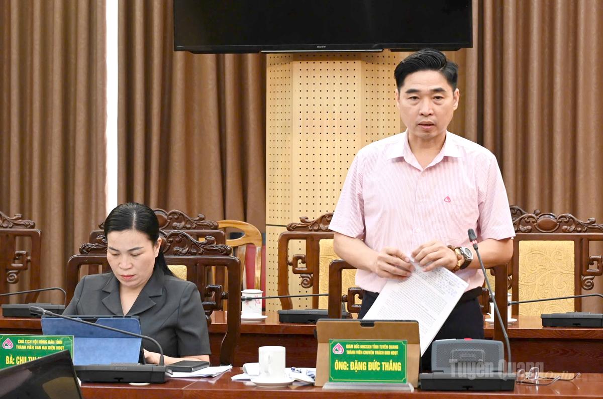 Đại diện Ngân hàng Chính sách xã hội tỉnh phát biểu tại phiên họp.