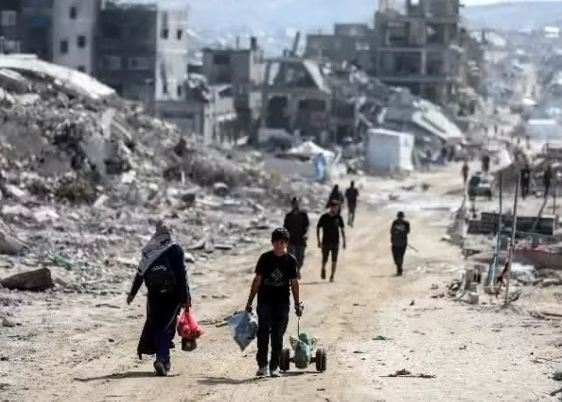 Palestinian civilians in the Gaza Strip. (Photo: Xinhua/VNA)