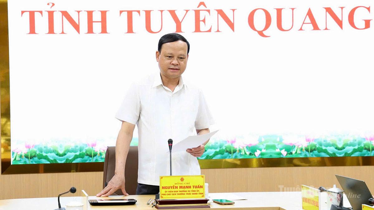 Đồng chí Nguyễn Mạnh Tuấn, Ủy viên Ban Thường vụ Tỉnh ủy, Phó Chủ tịch UBND tỉnh kết luận buổi làm việc.