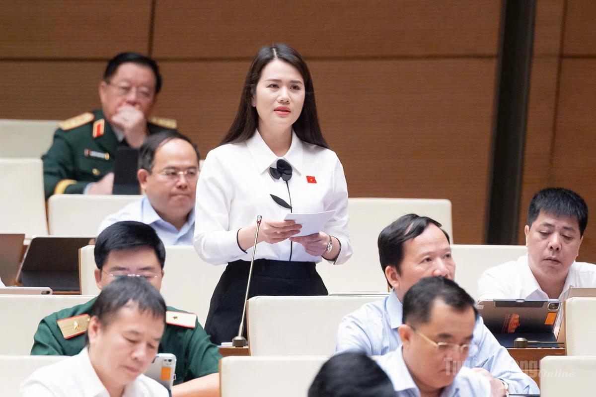 Đại biểu Vương Thị Hương phát biểu ý kiến.