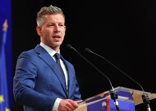 Prime Minister-elect Peter Magyar at a press conference in Budapest, April 13, 2026. (Photo: Xinhua/VNA)