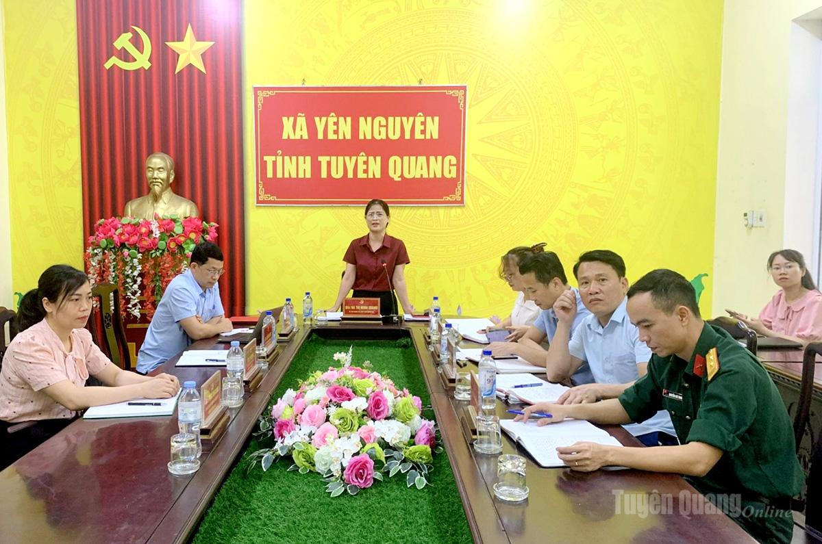 Lãnh đạo Đảng uỷ xã Yên Nguyên phát biểu tại Hội nghị.