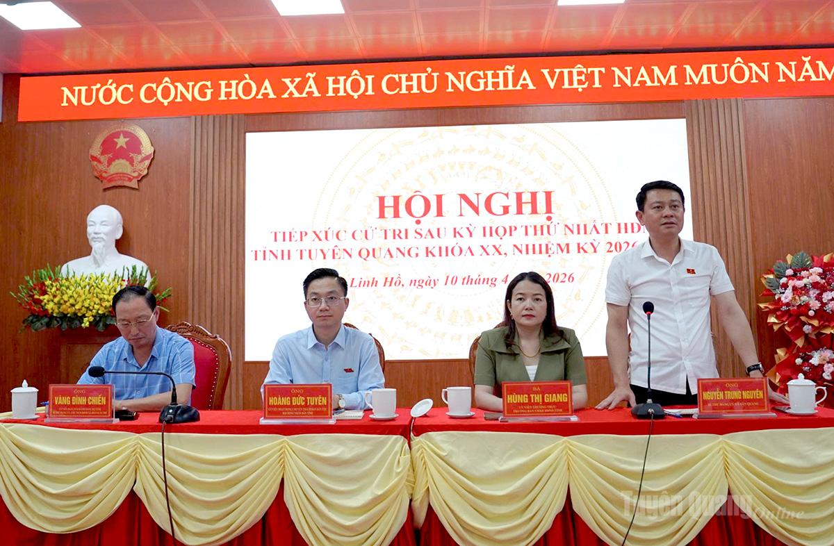Tổ đại biểu số 7 HĐND tỉnh Tuyên Quang khóa XX, nhiệm kỳ 2026–2031 tại Hội nghị tiếp xúc cử tri xã Linh Hồ.