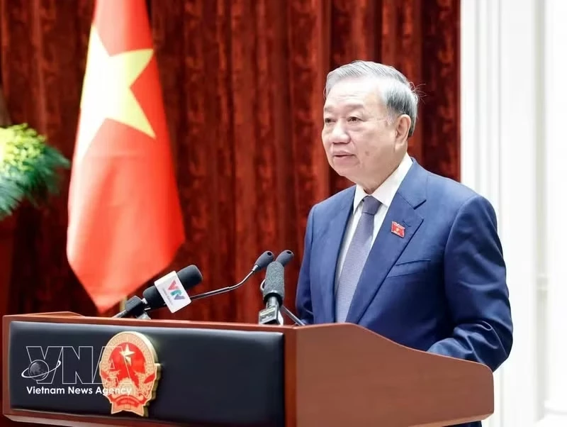 Party General Secretary and State President To Lam addresses the meeting. (Photo: VNA)