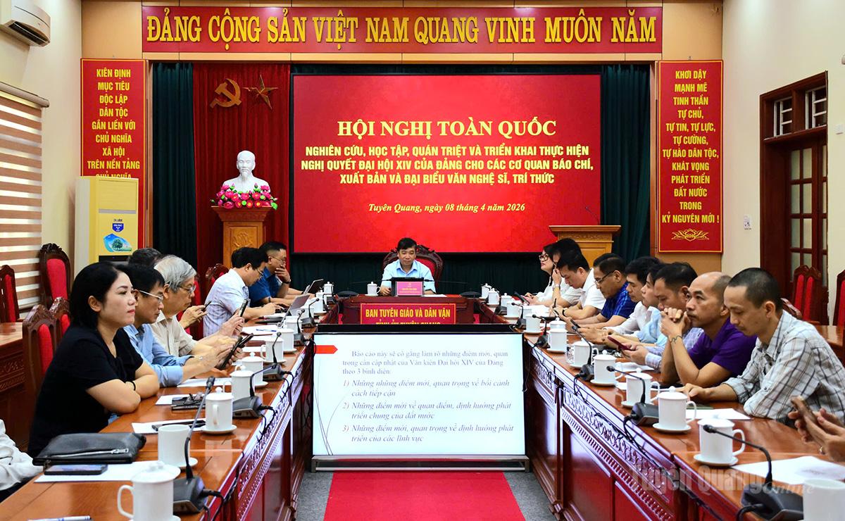Các đại biểu dự hội nghị tại điểm cầu tỉnh Tuyên Quang.