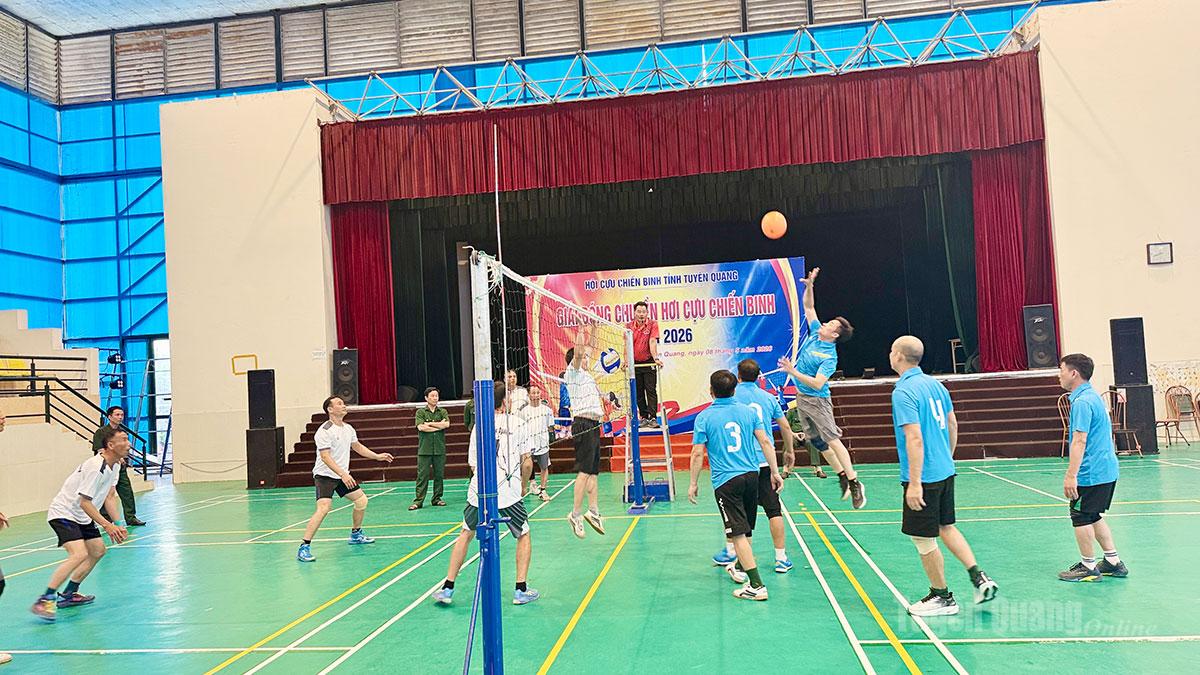 Các vận động viên thi đấu tại Giải bóng chuyền hơi Cựu chiến binh năm 2026.