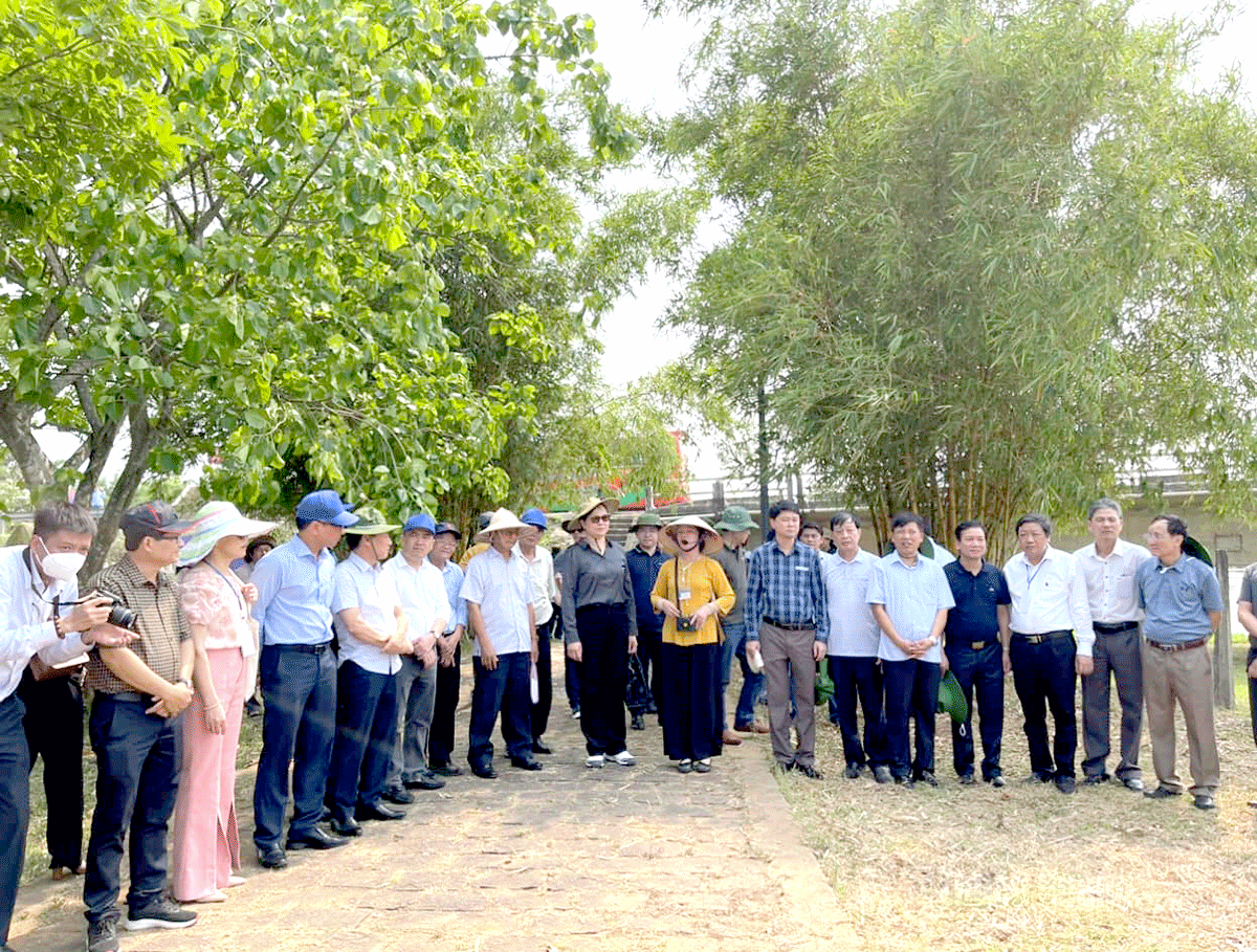 Các nhà báo dự Hội thảo Báo Đảng các tỉnh miền Trung Tây Nguyên tại Quảng Trị năm 2023 nghe giới thiệu về cuộc đấu loa.