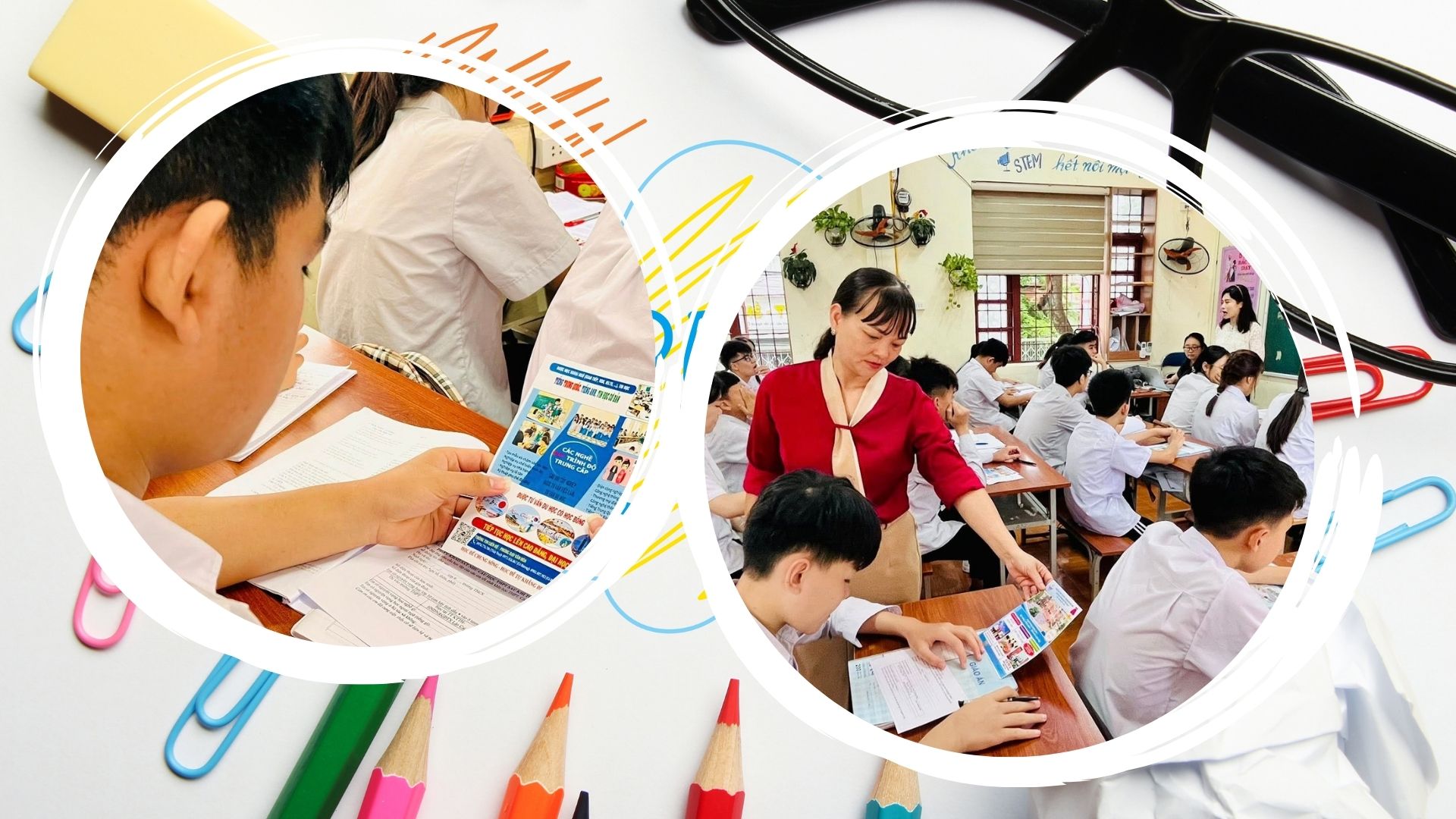 Hoạt động hướng nghiệp được đưa vào các môn học trên lớp.