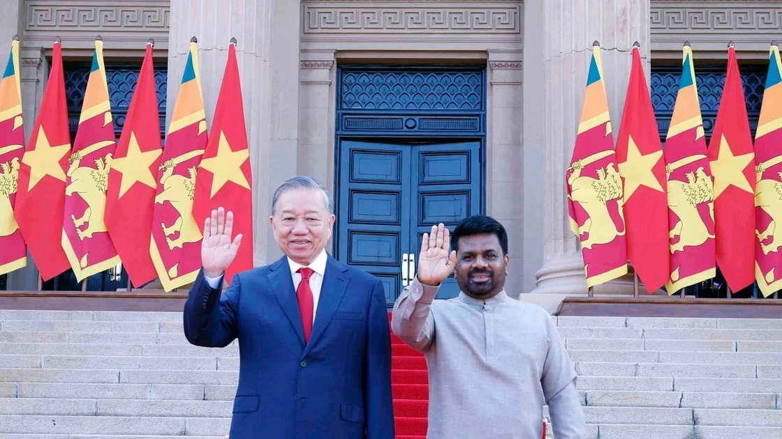 [Ảnh] Lễ đón Tổng Bí thư, Chủ tịch nước Tô Lâm thăm cấp Nhà nước Sri Lanka