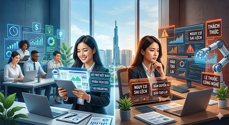 Ứng dụng AI trong c&ocirc;ng việc: Khi cơ hội đi c&ugrave;ng với th&aacute;ch thức