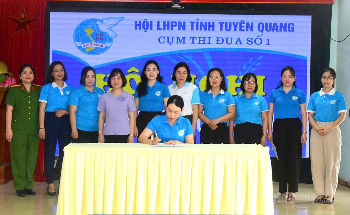 Hội Phụ nữ Cụm thi đua số 1 ký kết giao ước thi đua năm 2026.