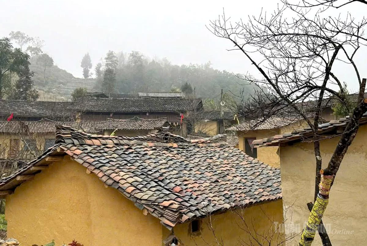 Roofs covered with yin-yang tiles.