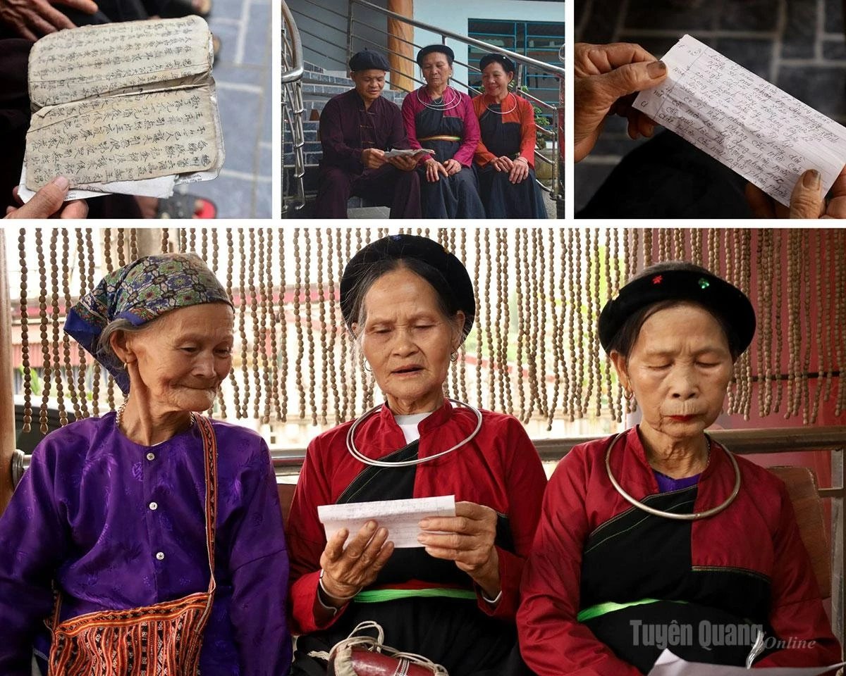 Cao Lan residents in Trai Xoan Hamlet rehearse Sinh ca performances to serve visiting tourists and cultural experience programs.