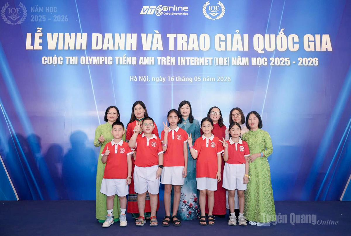 Trường Tiểu học Phan Thiết, phường Minh Xuân có 5 học sinh đoạt giải được vinh danh tại buổi lễ.