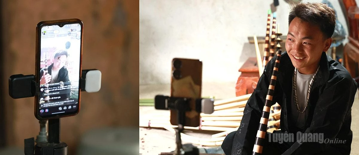 As a representative of the younger generation carrying on the family tradition, Giang Mi No not only preserves traditional flute-making techniques but also embraces digital platforms to promote the craft. Through livestreams on social media, he showcases the production process and introduces Hmong flutes to customers across Vietnam and even overseas markets, creating new opportunities for the traditional craft village.
