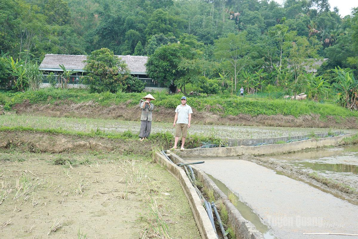 Thiếu nước sản xuất khiến người dân thôn Tân Thành 3 lo lắng.