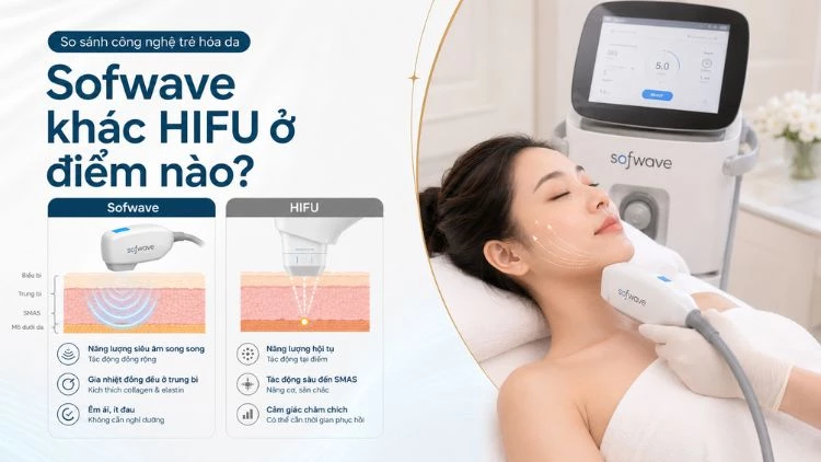 So sánh độ sâu tác động giữa Sofwave và HIFU