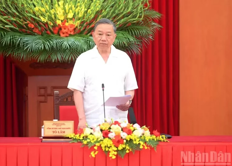 Party General Secretary and State President To Lam speaks at the working session with the Party Central Committee’s Organisation Commission in Ha Noi on June 3, 2026. (Photo: nhandan.vn)