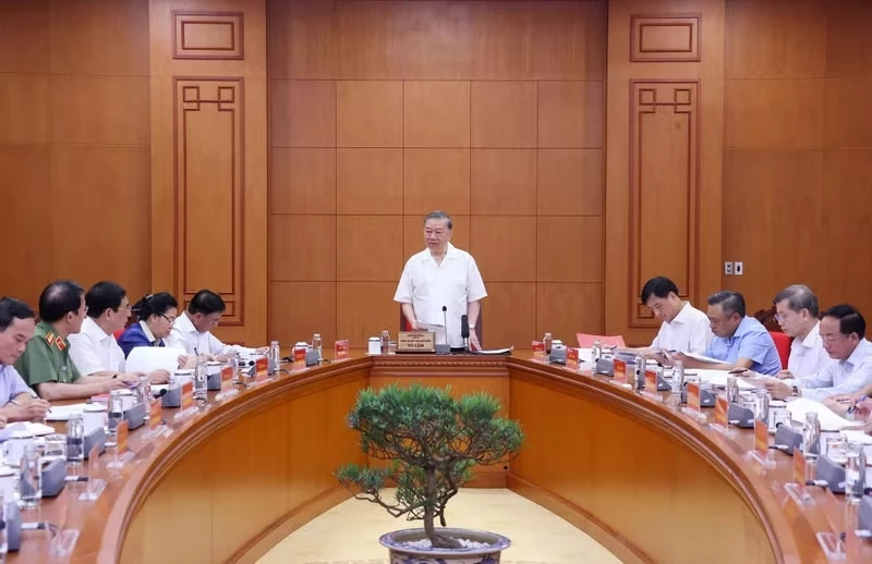 Party General Secretary and State President To Lam delivers a directive speech. (Photo: VNA)