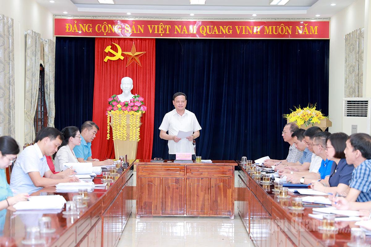 Đồng chí Phó Bí thư Đảng ủy, Phó Chủ tịch UBND tỉnh Nguyễn Mạnh Tuấn chủ trì cuộc họp.