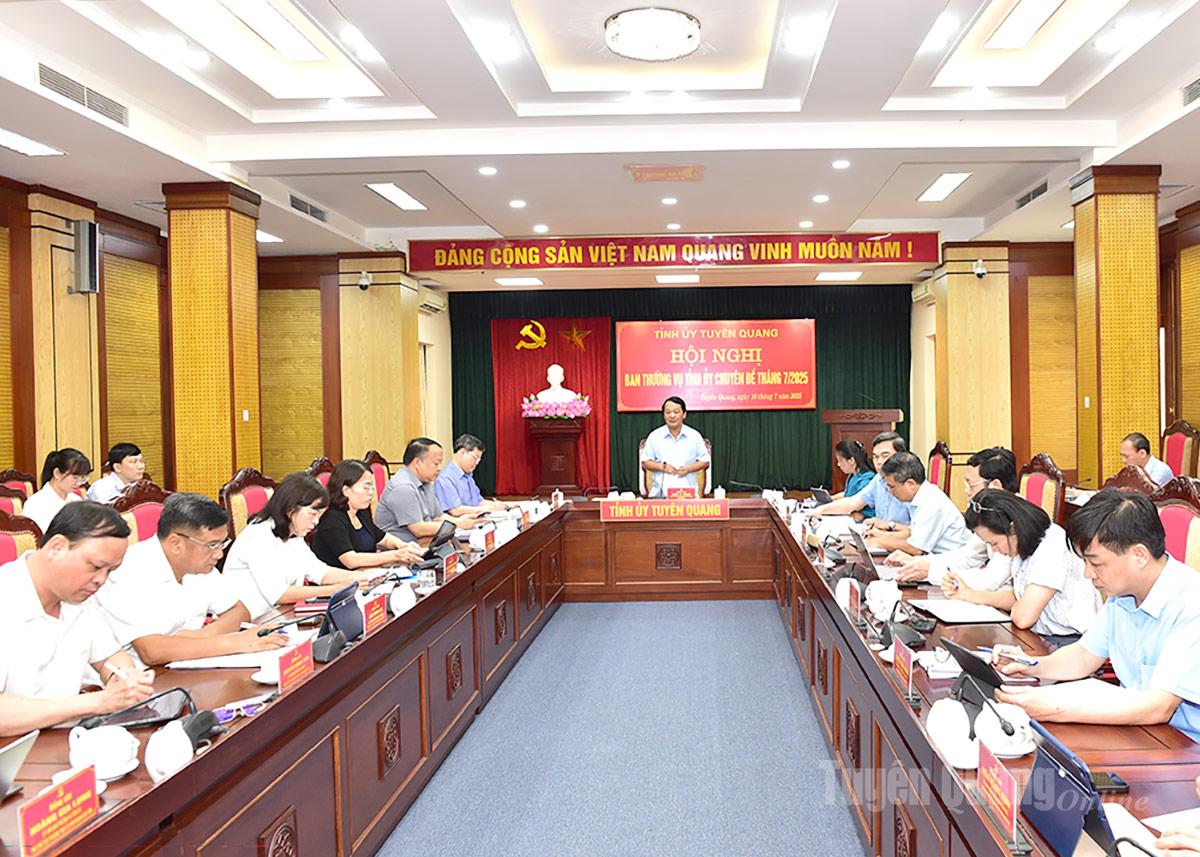 Hội nghị Ban Thường vụ Tỉnh ủy chuyên đề tháng 7-2025