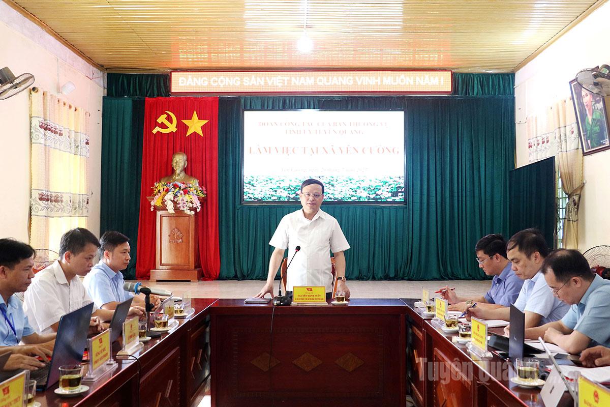  Đồng chí Nguyễn Mạnh Tuấn, Ủy viên Ban Thường Vụ Tỉnh ủy, Phó Chủ tịch UBND tỉnh phát biểu tại buổi làm việc.