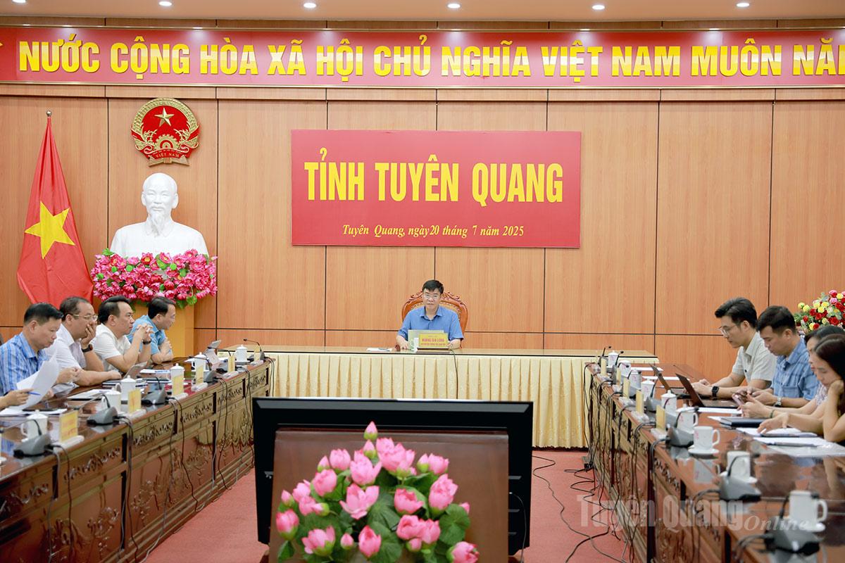 Phó Chủ tịch UBND tỉnh Hoàng Gia Long dự và chủ trì tại điểm cầu tỉnh.