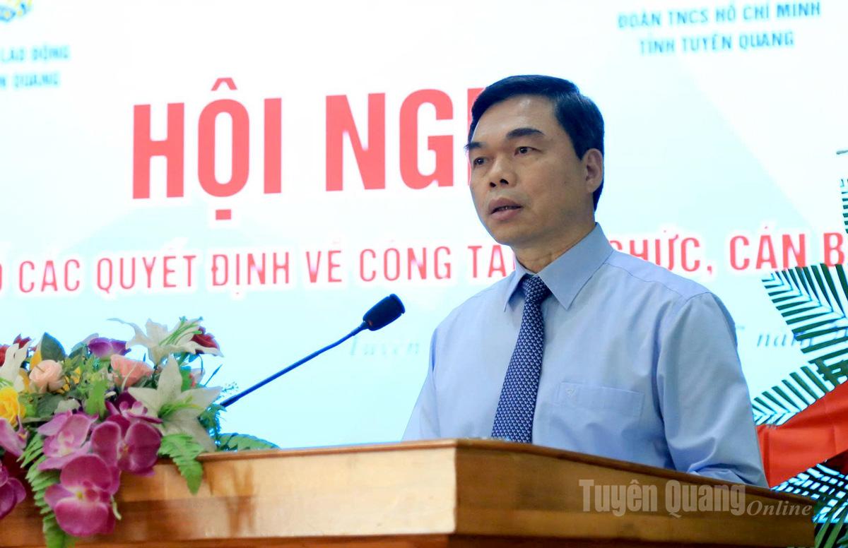 Đồng chí Ma Thế Hồng, Phó Bí thư Tỉnh ủy, Chủ tịch Ủy ban MTTQ Việt Nam tỉnh phát biểu tại Hội nghị.
