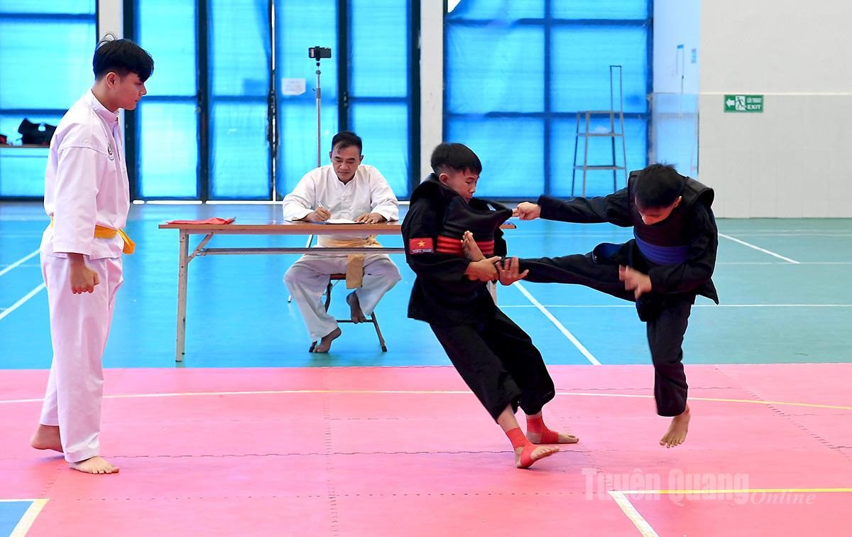 Một trận thi đấu tại Giải Pencak Silat tỉnh Tuyên Quang năm 2025.