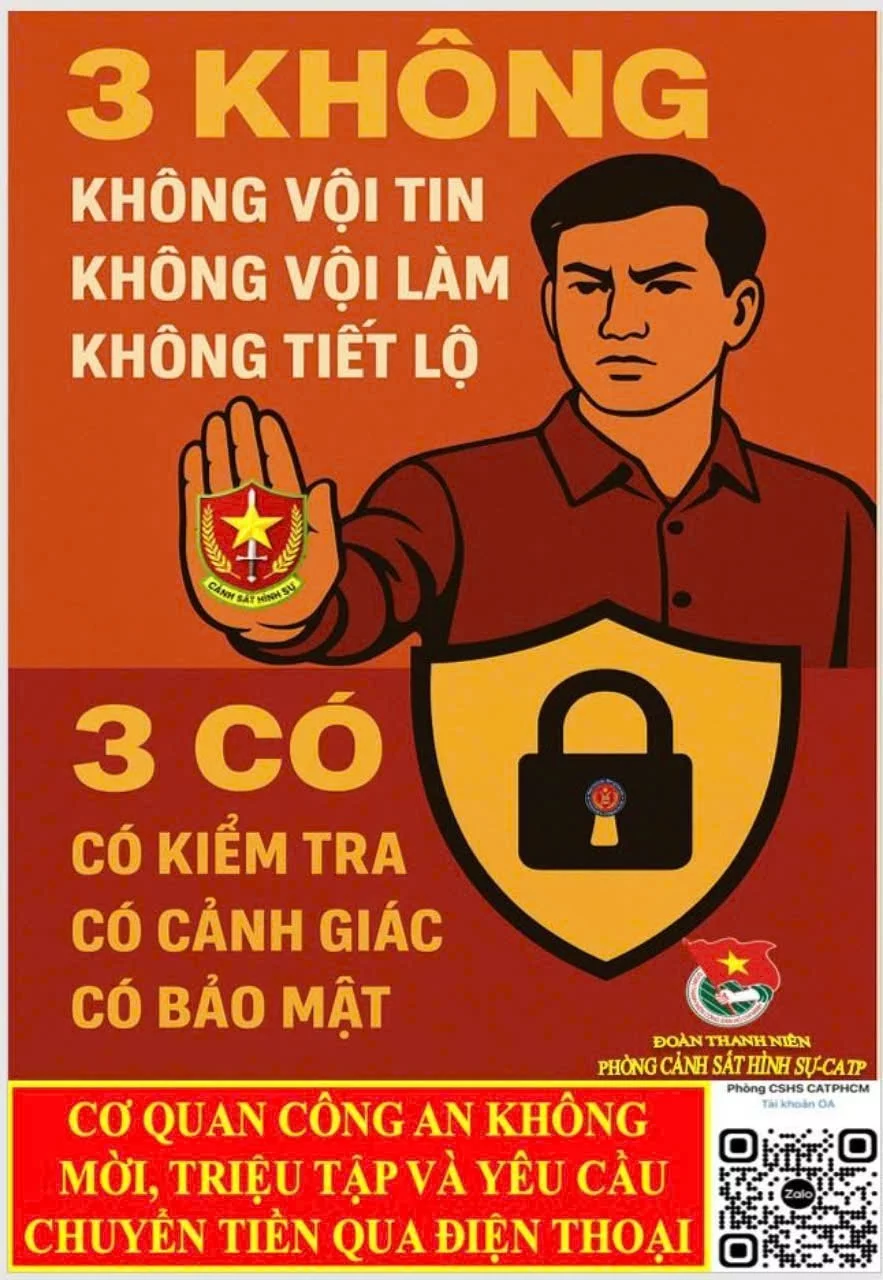 Công an thành phố Hồ Chí Minh đưa ra cảnh báo về nguy cơ lộ lọt thông tin cá nhân trên môi trường mạng. Ảnh: Công an cung cấp
