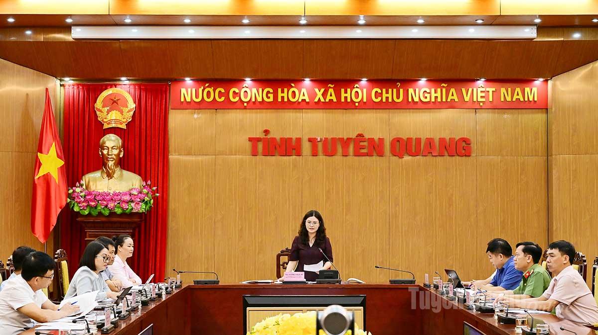 Quang cảnh Hội nghị tại điểm cầu tỉnh Tuyên Quang.