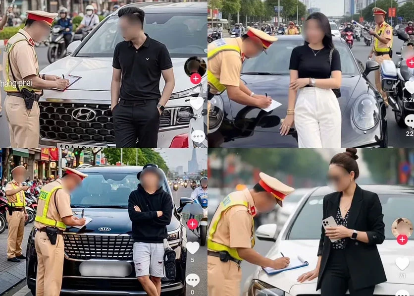 Những hình ảnh bị xử phạt vi phạm giao thông được tạo bởi AI tràn lan trên mạng xã hội.