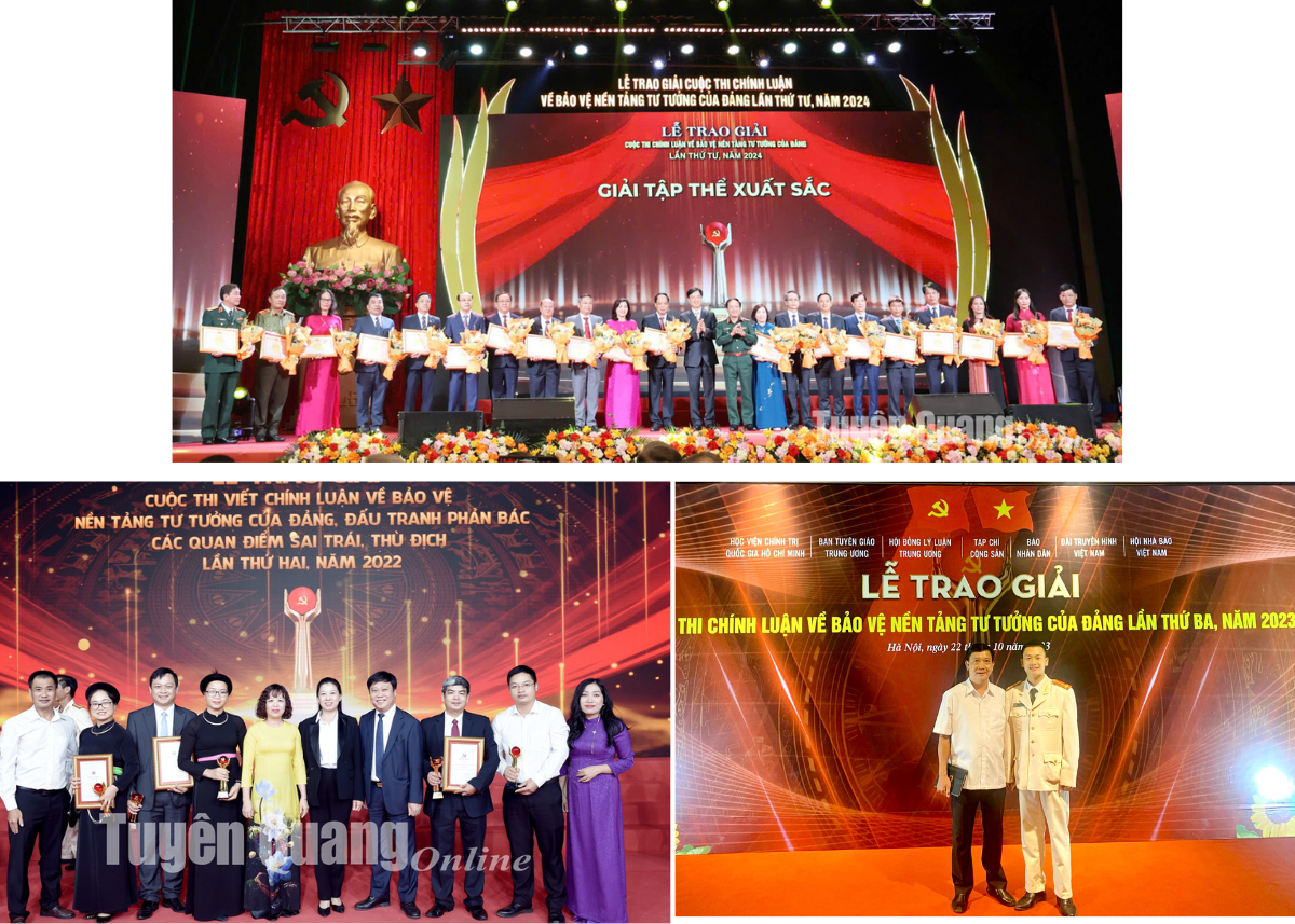 Các tác giả Tuyên Quang đoạt giải tại Cuộc thi viết chính luận về bảo vệ nền tảng tư tưởng của Đảng, đấu tranh phản bác các quan điểm sai trái, thù địch.