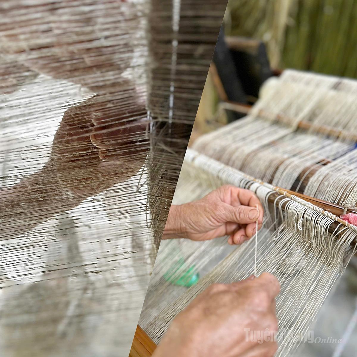 Afterward, the refined threads are carefully divided onto a loom, ready for the weaving stage.