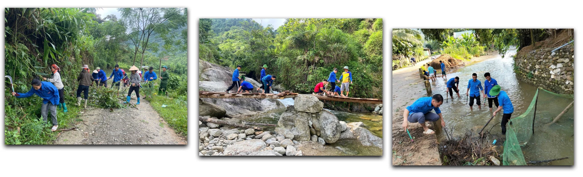 Các cơ sở Đoàn tổ chức tu sửa, phát quang, khơi thông cống rãnh tuyến đường liên.