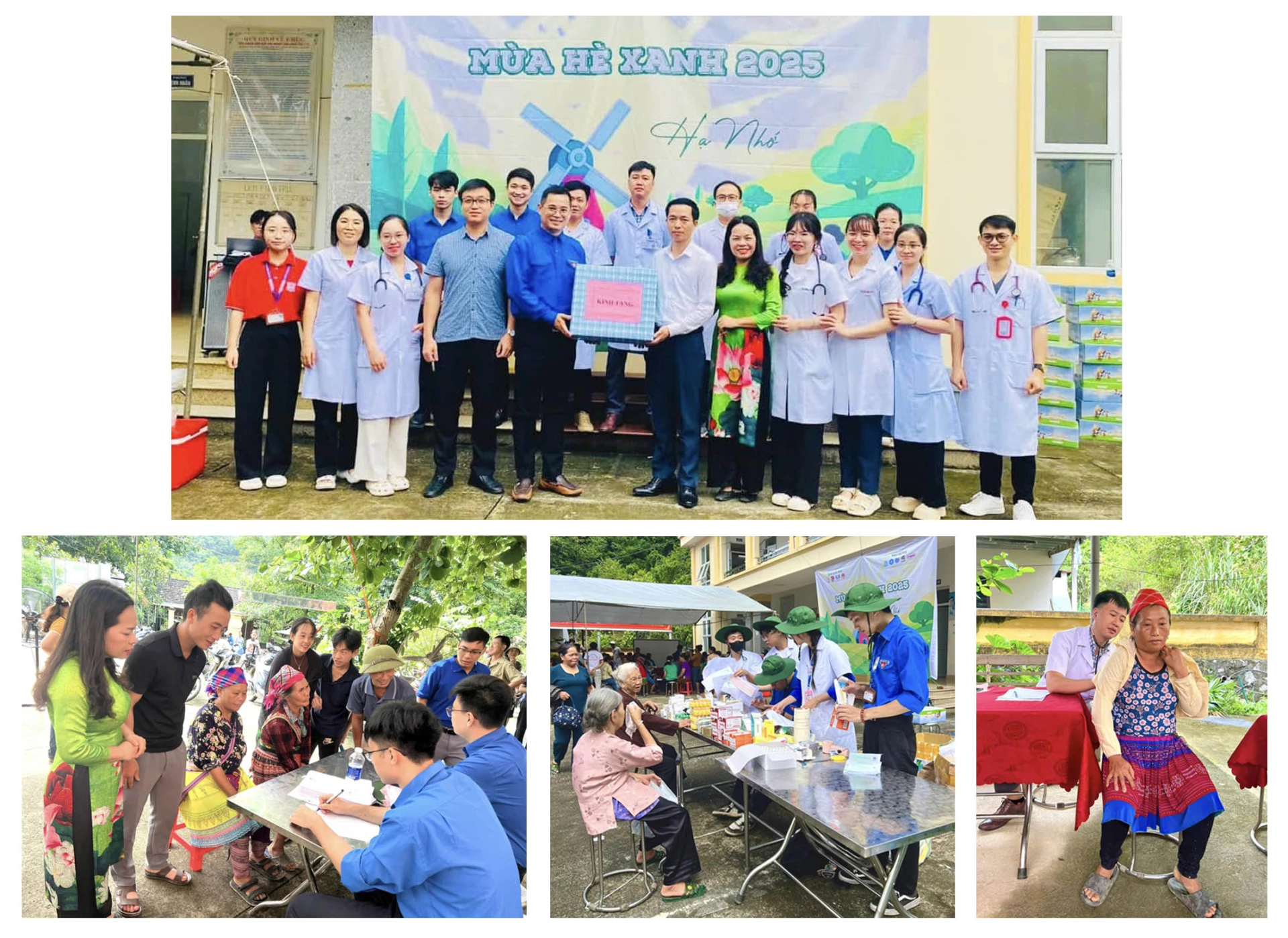 Đoàn thanh niên Trường Đại học Y Hà Nội khám bệnh, tư vấn sức khoẻ và cấp phát thuốc miễn phí cho người dân xã Kiến Thiết.