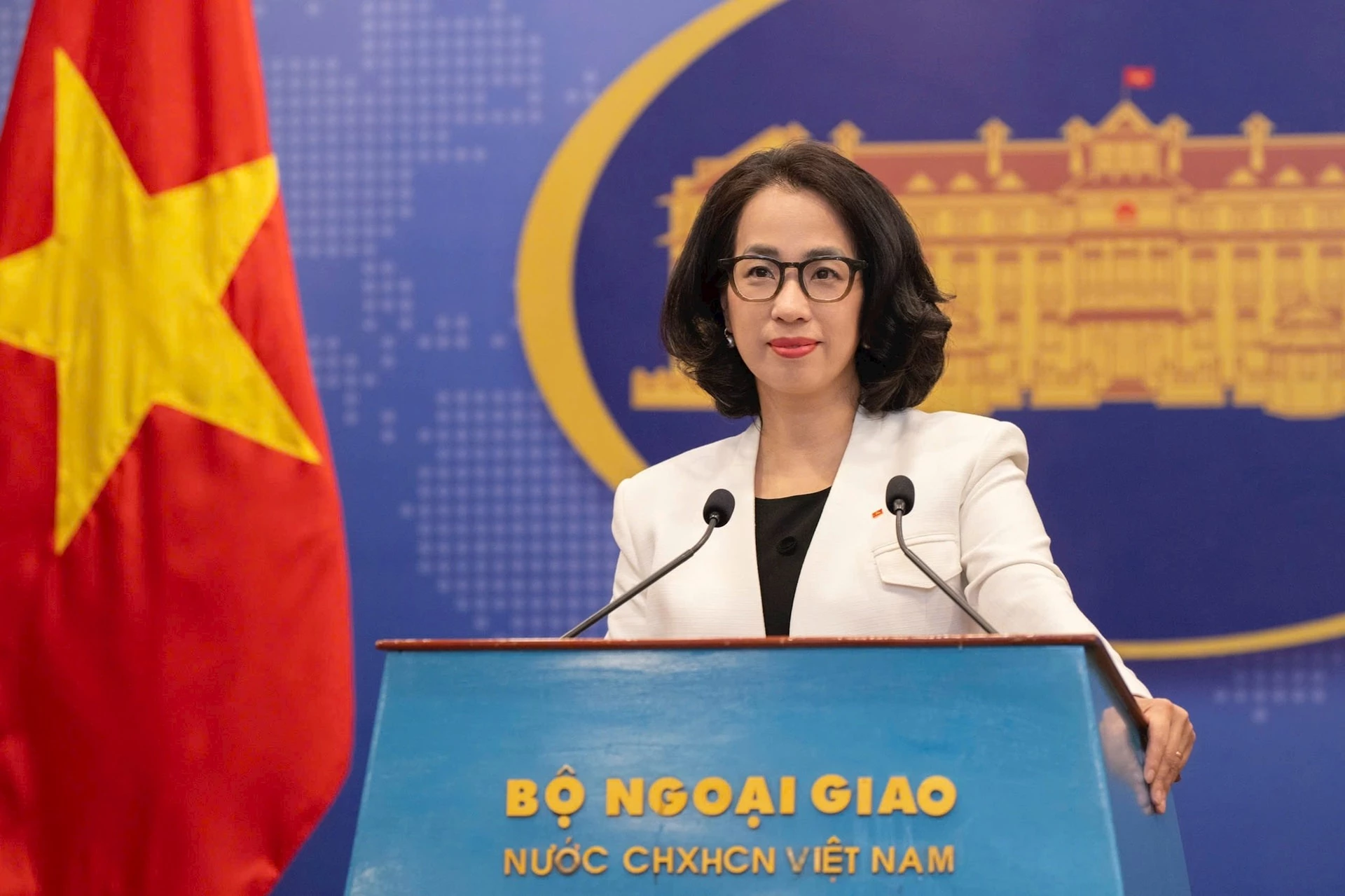 Người phát ngôn Bộ Ngoại giao Phạm Thu Hằng. Ảnh: Hoàng Linh