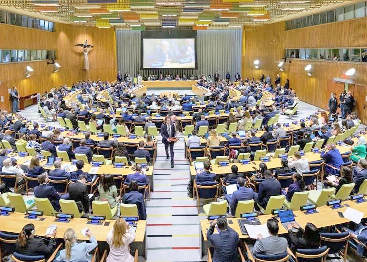 Quang cảnh hội nghị quốc tế của Liên hợp quốc về xung đột Israel - Palestine tại New York (Mỹ). Ảnh: LHQ