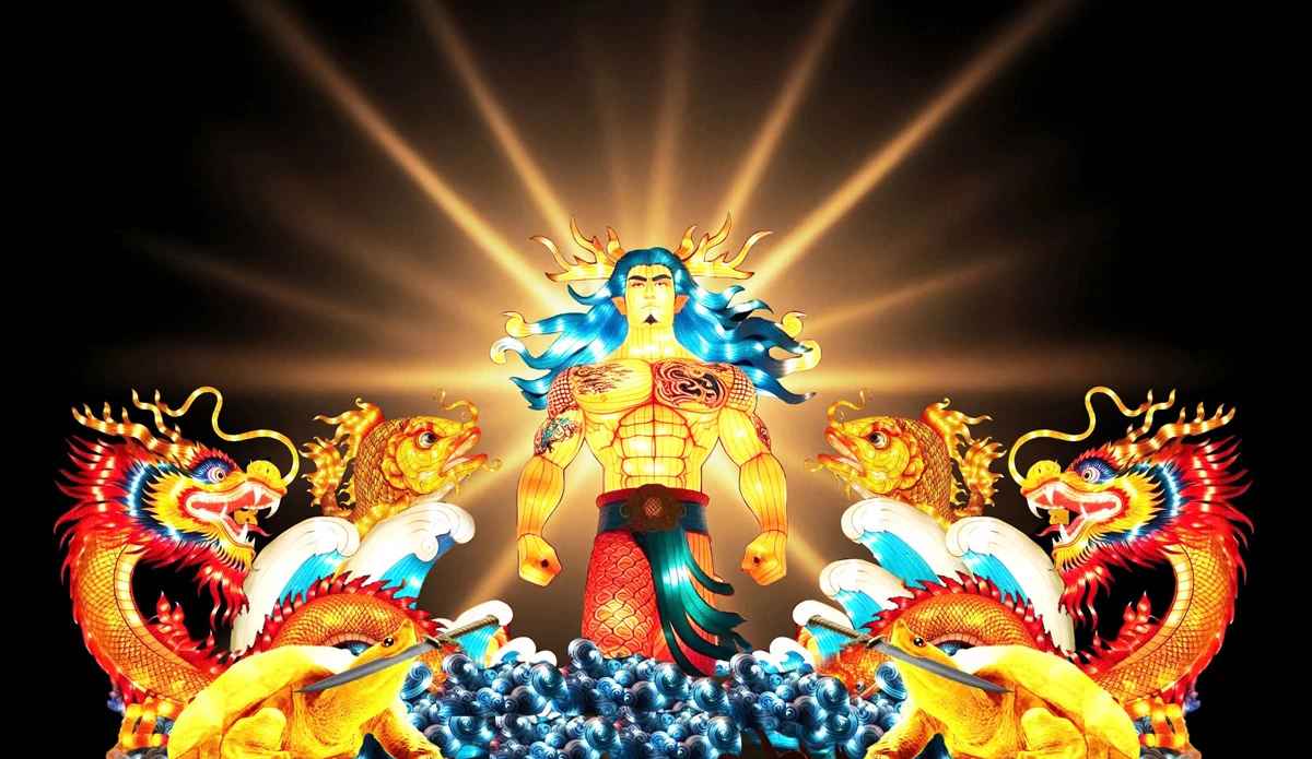Mô hình “Ánh dương phương Đông - Long Quân trở về” của đội Sắc màu 
Thành Tuyên được đánh giá cao tại Cuộc thi thiết kế đèn lồng quốc tế Ocean năm 2025.