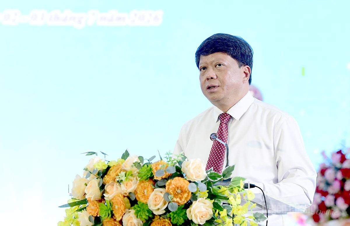 Đồng chí Hà Trung Kiên, Ủy viên BTV Tỉnh ủy, Phó Chủ tịch Thường trực Uỷ ban MTTQ Việt Nam tỉnh phát biểu tại Đại hội.