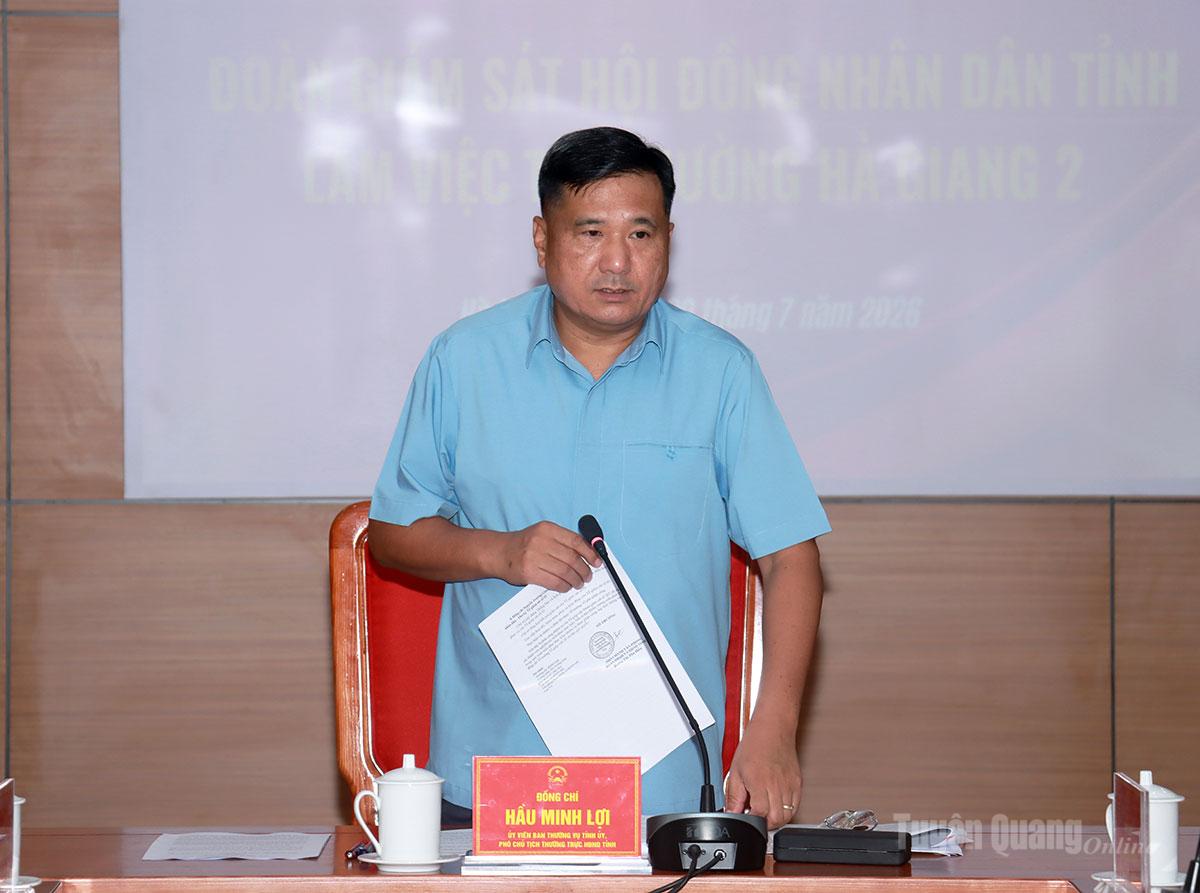 Đồng chí Hầu Minh Lợi, Phó Chủ tịch Thường trực HĐND tỉnh kết luận buổi giám sát.