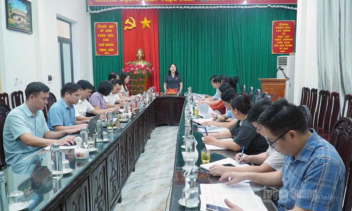 Phó Trưởng đoàn chuyên trách Đoàn ĐBQH tỉnh Lý Thị Lan phát biểu kết luận tại buổi làm việc.